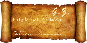 Galgóczi Zoltán névjegykártya